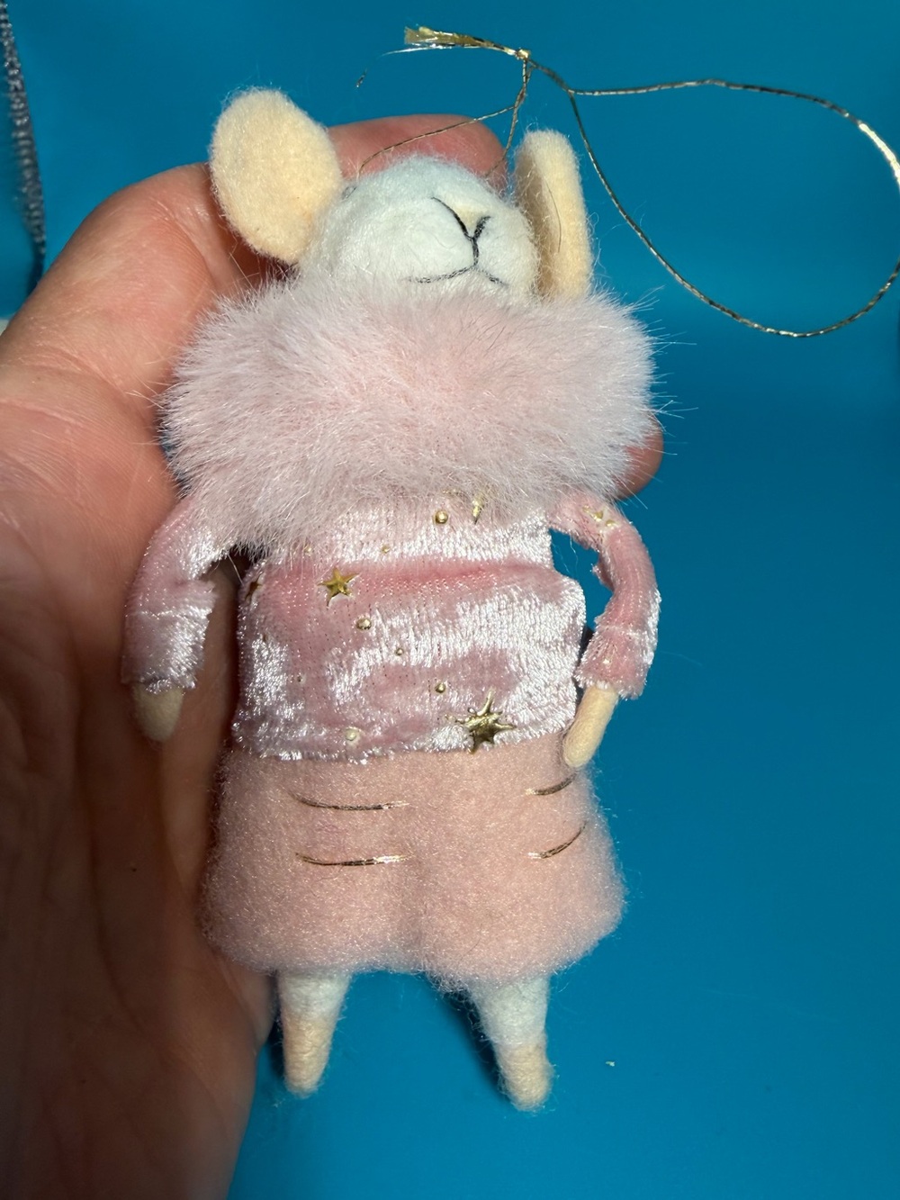 Bloomingville "Peo" wool felt mouse ornament